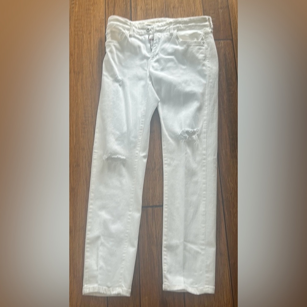 Pilcro and the Letterpress by Anthropologie Slim Boyfriend ivory jeans